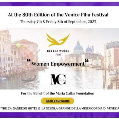 صندوق العالم الأفضل Better World Fund خلال الدورة الثمانين من مهرجان البندقية السينمائي، لا موسترا، في 7 و 8 سبتمبر 2023.